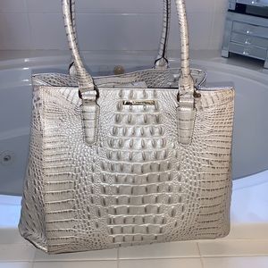 White Brahmin Large Shoulder Bag In New Condition